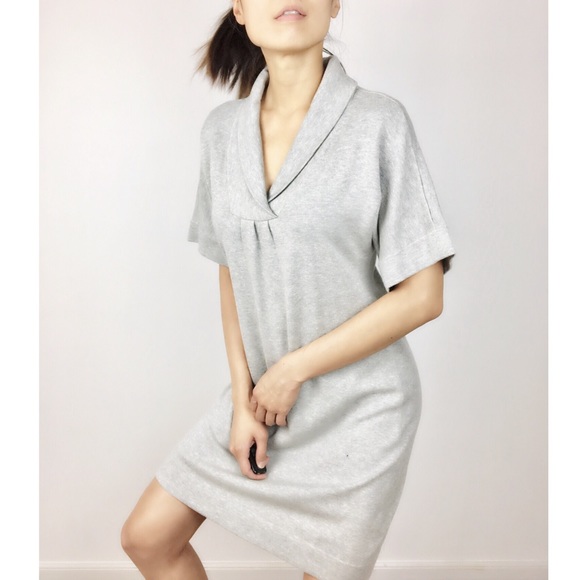 Shawl collar sweater KNITTED dress - Picture 2 of 8